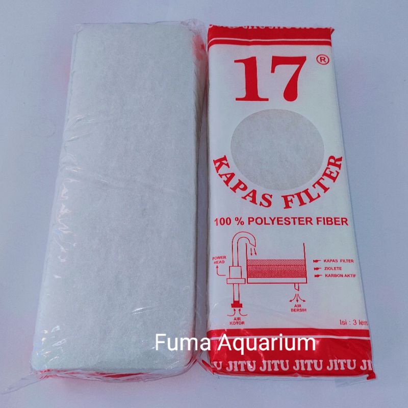 Kapas jitu (17) Busa Filter Penyaring Aquarium Aquascape Kolam isi 3 lapis