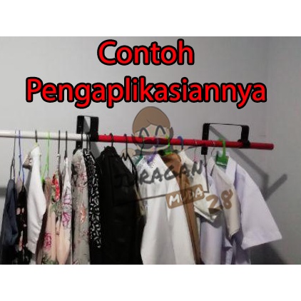 Besi Penyangga Rak Ambalan Gantungan Baju versi 2