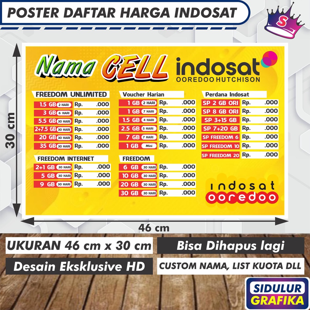 

Poster Daftar Harga A3 Indosat CUSTOM - BA Design