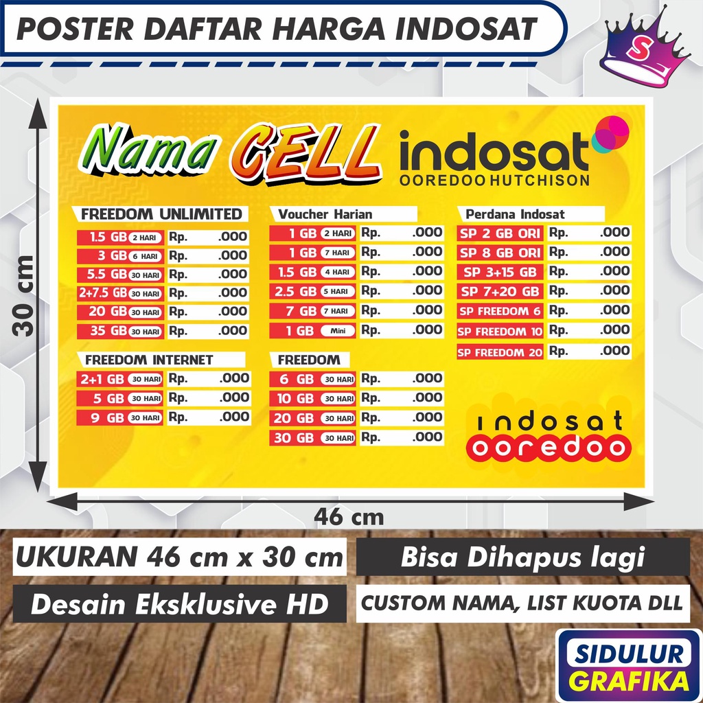 

Poster Daftar Harga A3 Indosat CUSTOM