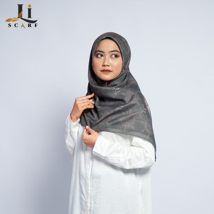 Jilbab Premium Li Scarf Parang Rusak - Moss Green