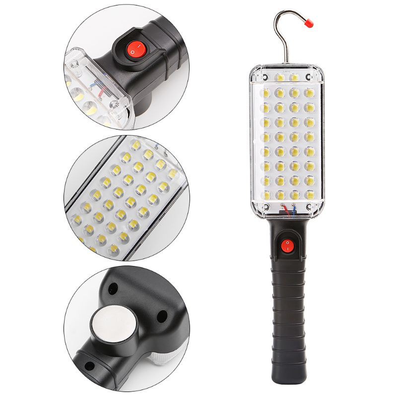 CRE  Portable USB Rechargeable Work Light COB Repairing Lamp With Magnet &amp; Hook 34 LED Flashlight