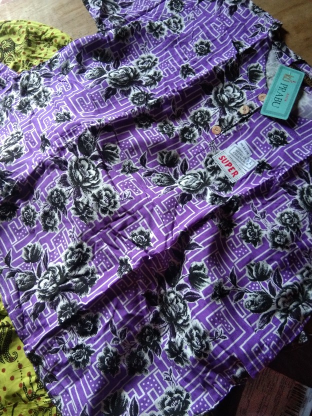 Stelan Batik Kulot Super Jumbo 5l Ld 140 Kencana Ungu Prabu