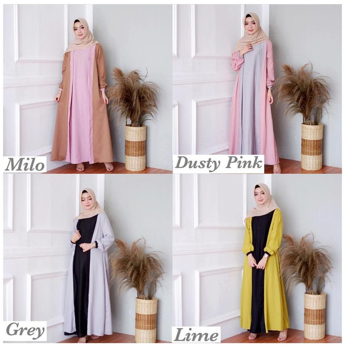 CUCI GUDANG VINCA DRESS Bahan Moscrepe Pakaina Wanita Gamis Panjang Terusan Gamis Wanita Dress Mulim Terbaru