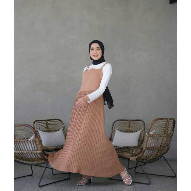 Azkia rok overall muslimah/bawahan muslim/rok kodok rok overall panjang wanita/promo+free ongkir rok