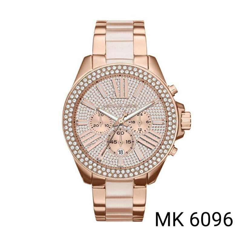 Jam Tangan Wanita Merk Michael Kors Type MK 6096 Original Stainless Still