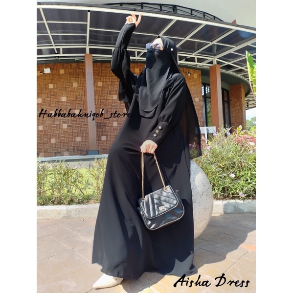 Abaya Bassic Abaya Hitam Jetblack Abaya saudi Tukrey Dress Hitam Gamis Arab Jetblack AISHA