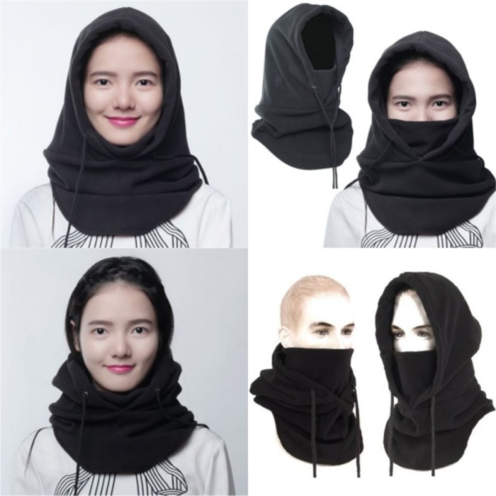 4 in 1 Thermal Fleece Balaclava full face Masker Kupluk Polar Panjang