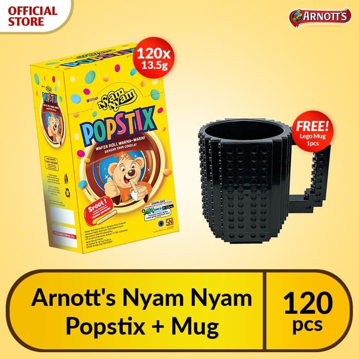 

Jual Arnott's Nyam Nyam Popstix 120pcs + Mug