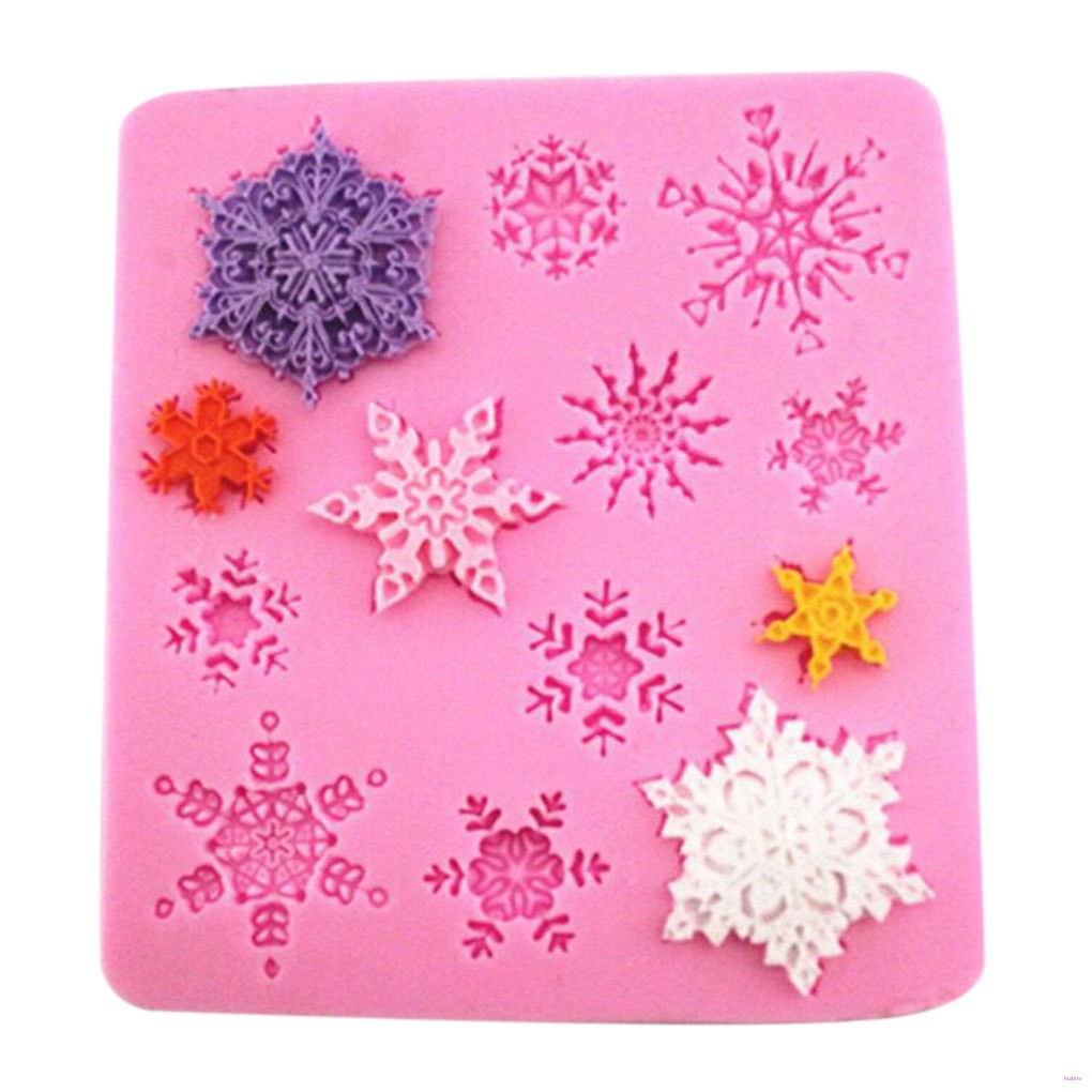 Cetakan Bahan Silikon Bentuk Snowflake 3d Untuk Kue/Cokelat/Fondant