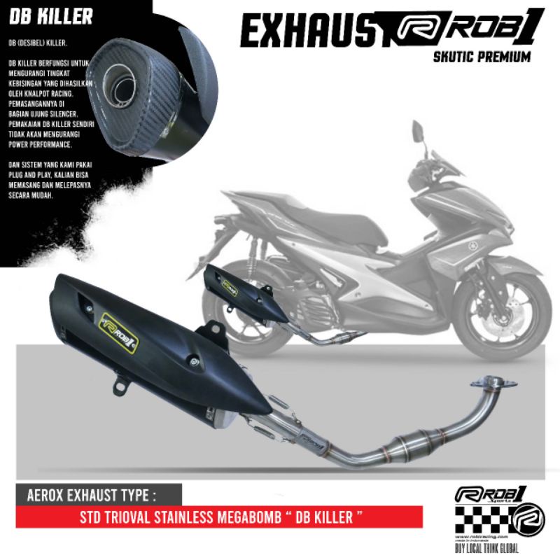 Knalpot Rob1 Original Aerox Old type Trioval Original Racing Jogj