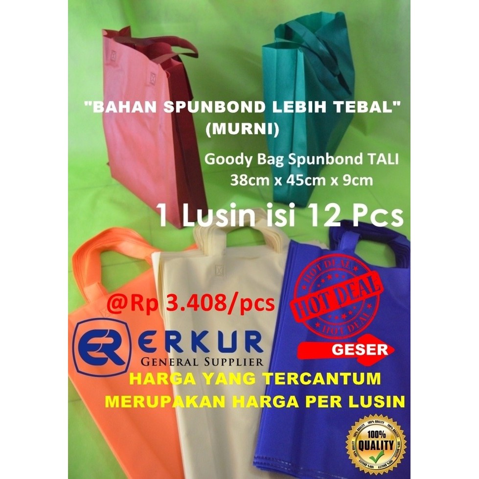 

FRESH - ( Tali 38x45x9cm ) Goody Bag / Goodie Bag / Eco Bag / Tote Bag Polos - ISTIMEWA