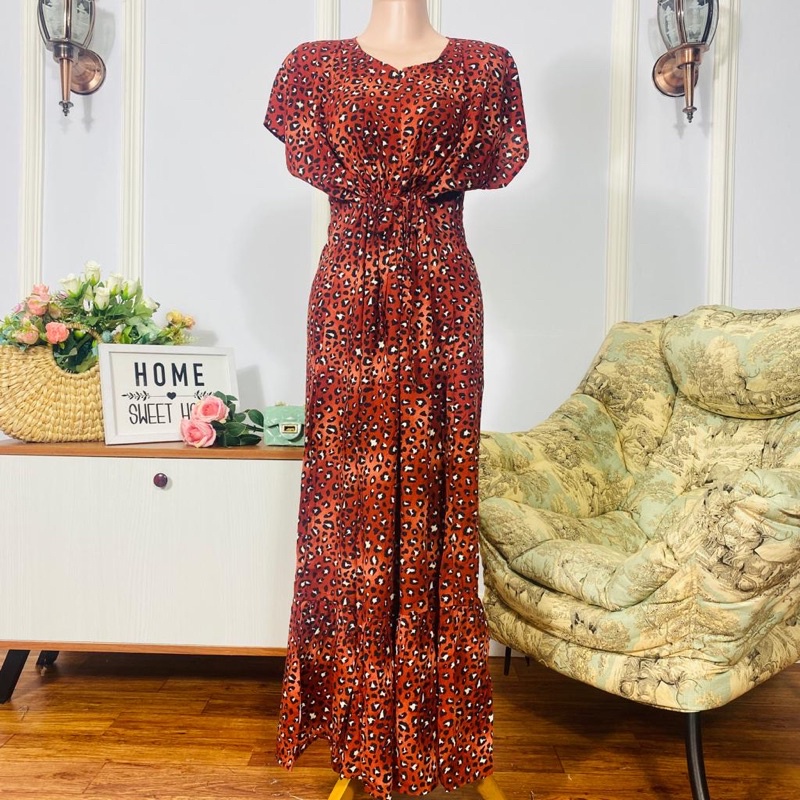 Daster Semata kaki Rayon Manohara Ruffle Busui Panjang Semata Kaki LD 120 Long Dress kekinian - Longdress semata kaki-LeoMaroon
