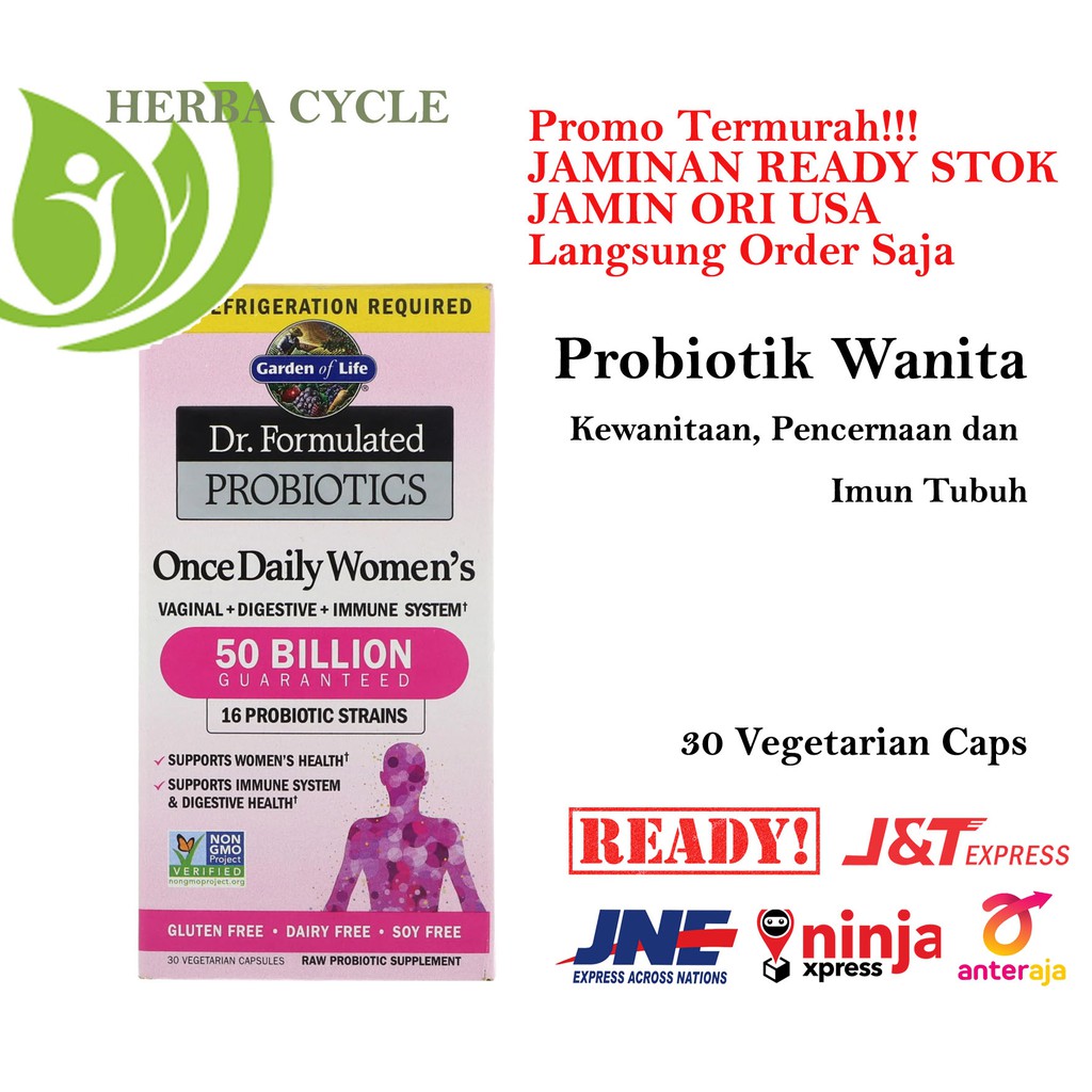 Garden of Life Probiotic Once Daily Womens 30 Vcap Pencernaan Imun Probiotik Wanita Probiotic Women