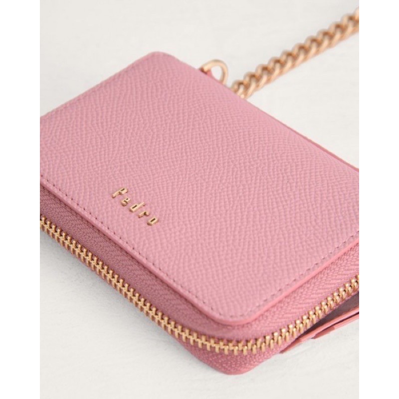 PEDRO LEATHER ZIP WALLET WITH CHAIN ORIGINAL
