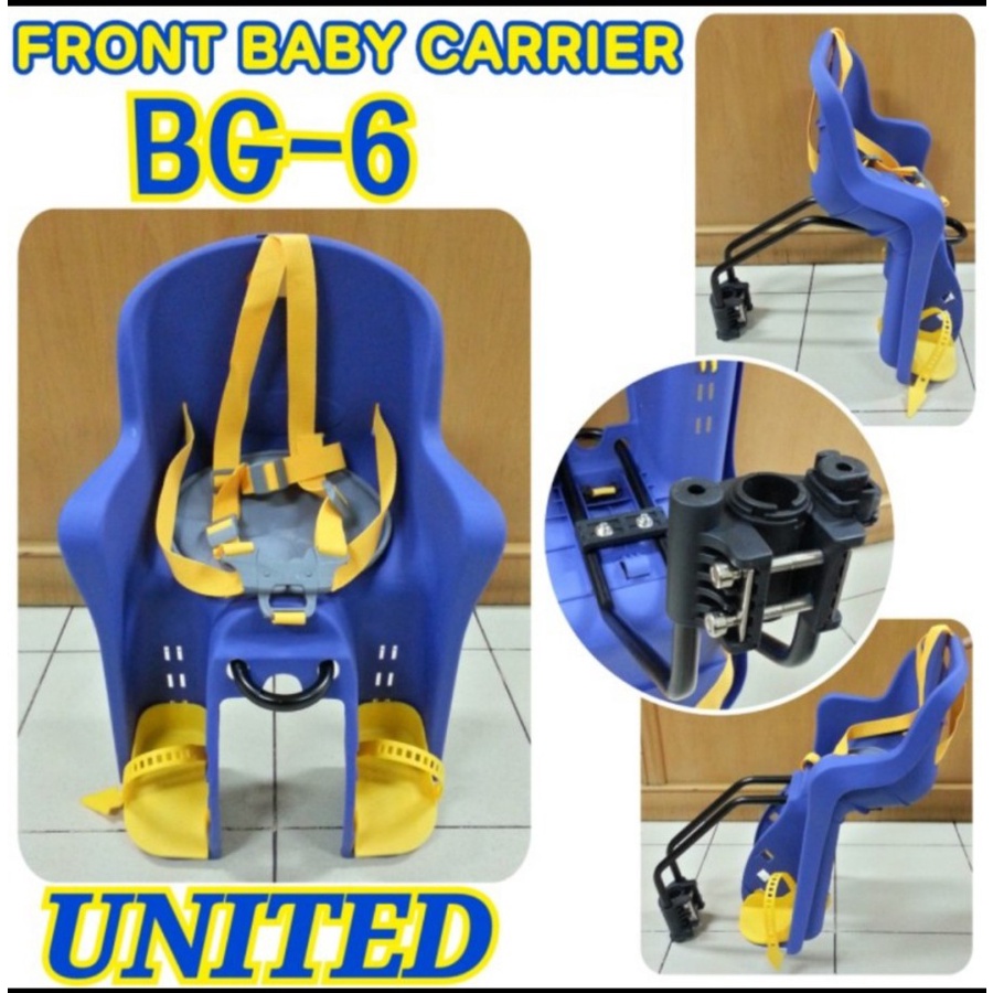 Khusus Gojek/Grab Instan BAGASI ANAK UNITED DEPAN BG 6 BABY SEAT BONCENGAN SEPEDA BG6-2