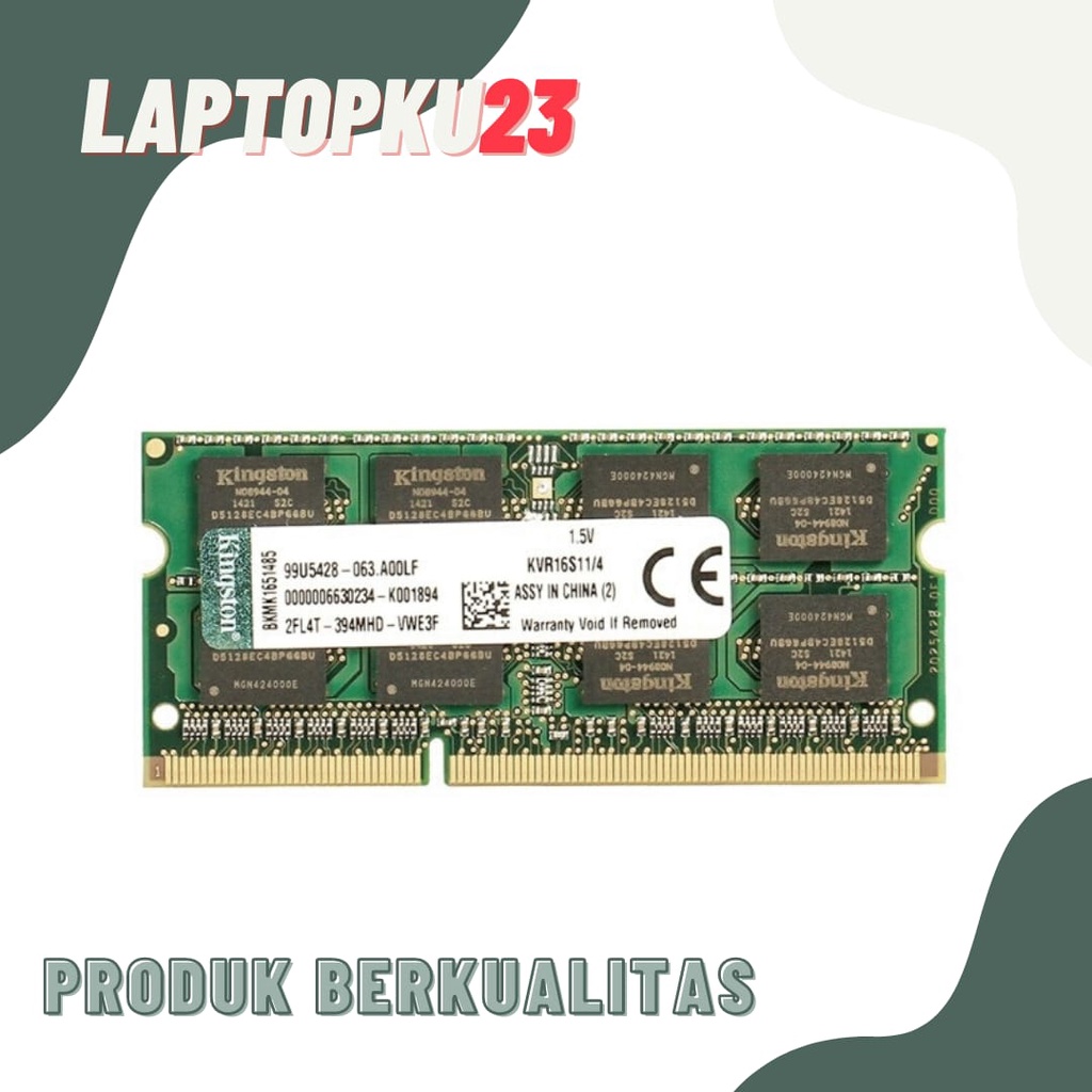 RAM LAPTOP DDR3 4GB 1333 Mhz / PC 3 10600 SODIMM 1.5V MEMORY KINGSTON