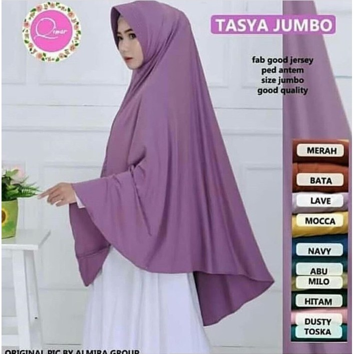 Jilbab instant bergo jersey tasya jumbo / hijab instan jersey jumbo 80*90 OVAL