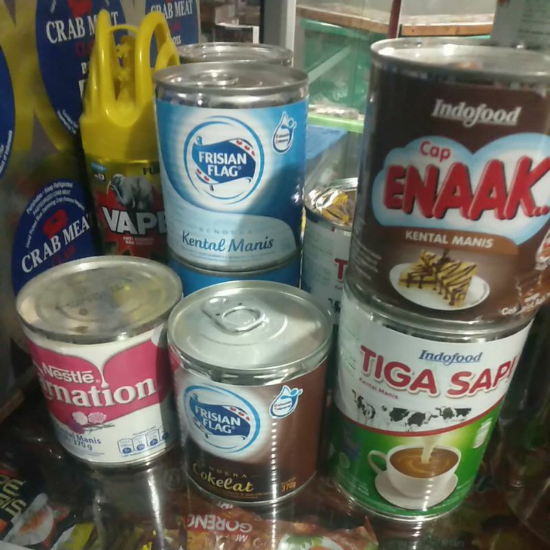 

SUSU DAIRY CHAMP/BENDERA/TIGA SAPI/CAP ENAK KALENG
