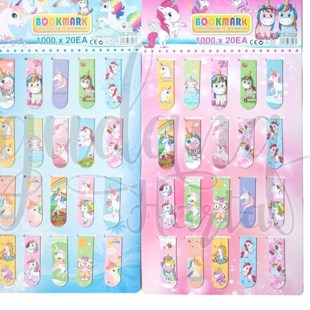 

(ZZ9] Pembatas Buku Magnet Unicorn ISI 20 Bookmarks Bookmark GH 308155