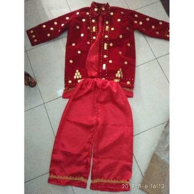 Baju adat palembang anak laki laki /pakaian adat palembang