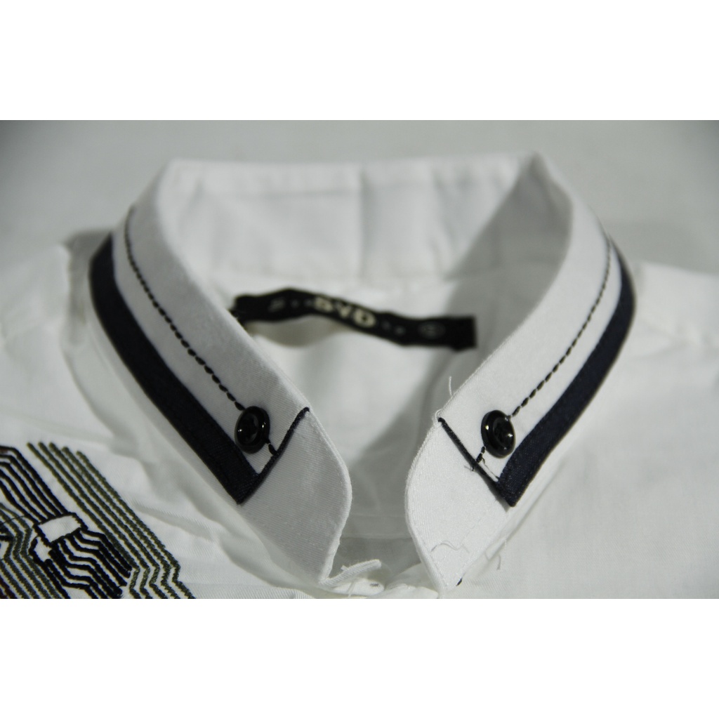Baju Koko Pria Lengan Pendek Syahdika Putih Motif Bordir 04 | Baju Muslim Pria | Pakaian Solat Pria | Kurta Original