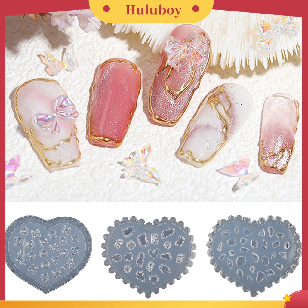 Huluboy Huluboy♡ Cetakan Silikon Bentuk Hati 3D Untuk Dekorasi Nail Art