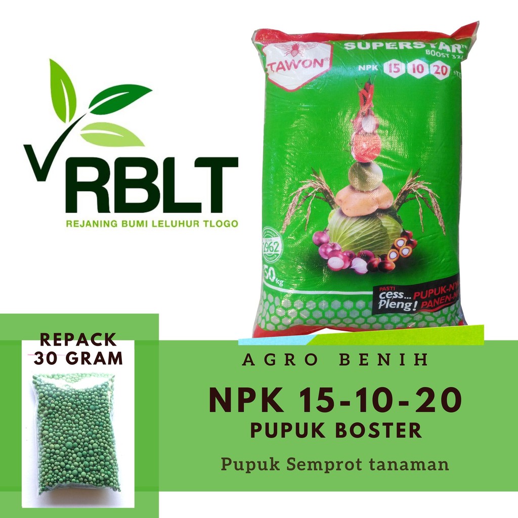 Pupuk NPK Mutiara Boster Cap Tawon 15 10 20 TE Nutrisi Pertumbuhan Bunga Buah Tanaman Sayur Buah Bun
