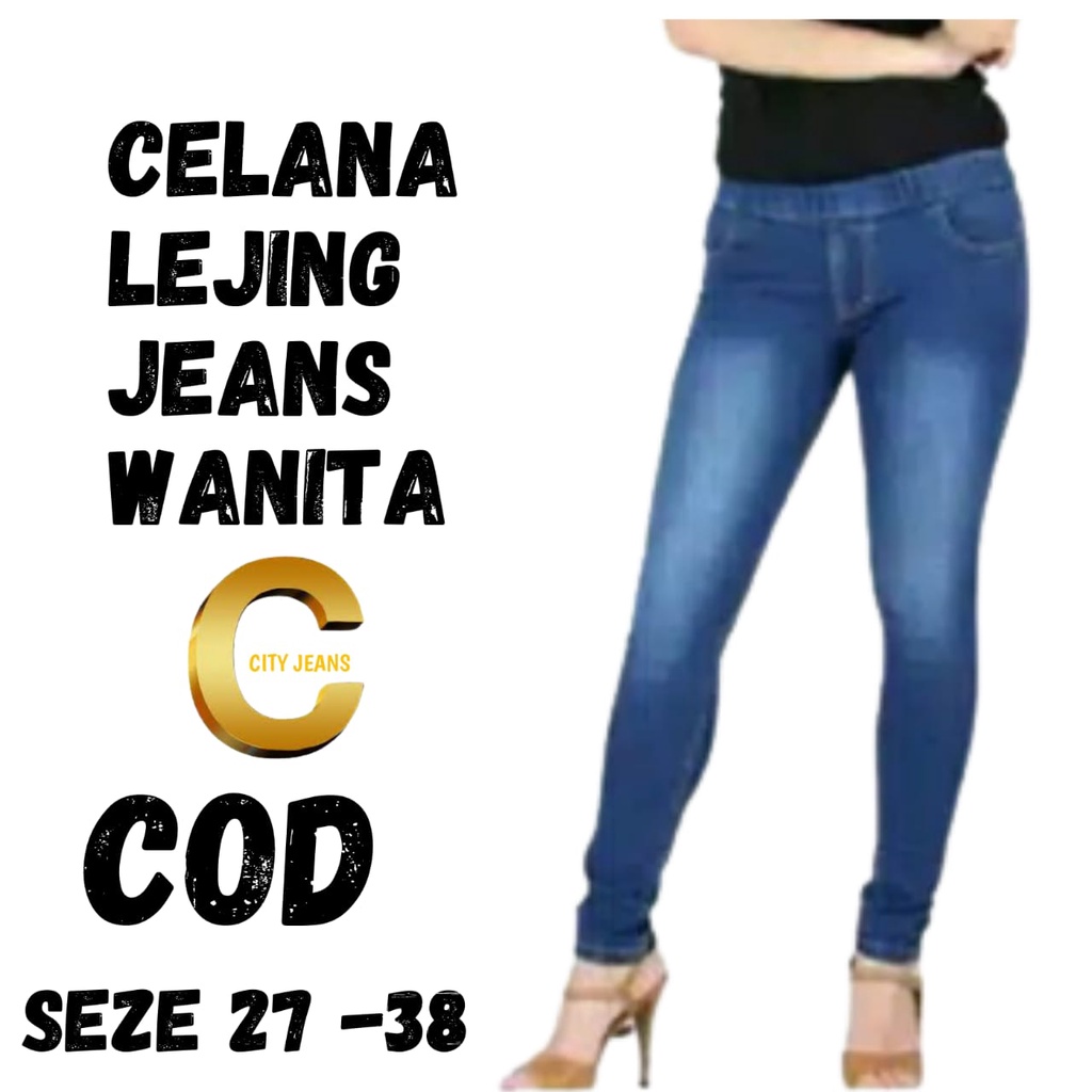 CELANA LEGGING DENIM BIG SIZE /CELANA LEGING DENIM UKURAN BESAR--.