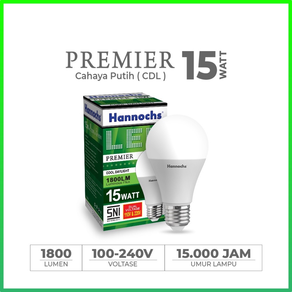 Hannochs Lampu LED Premier 15 Watt - Cahaya Putih