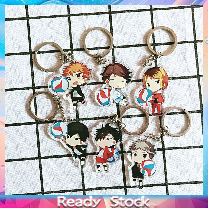 Anime Haikyuu Kageyama Hinata Kenma Kozume Acrylic Figure Keychain Decor Bag Pendant Collection Model Toys for Kids Gift