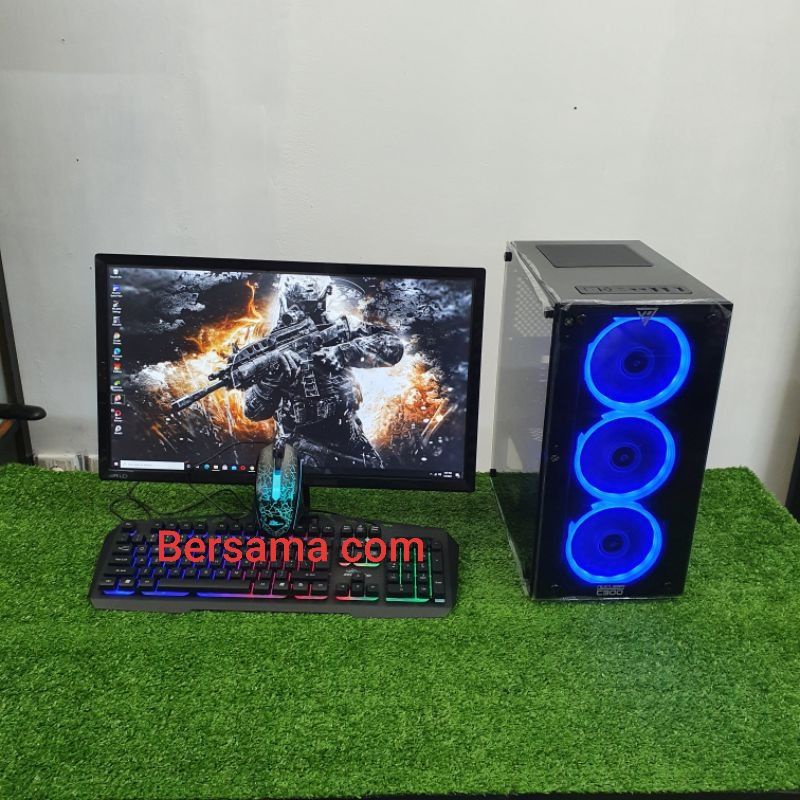 Pc gaming Core i7 |Ram 16gb| SSD 120gb| vga 2 gb| Monitor 19 inc BARU | ful set  siap pakai Termurah