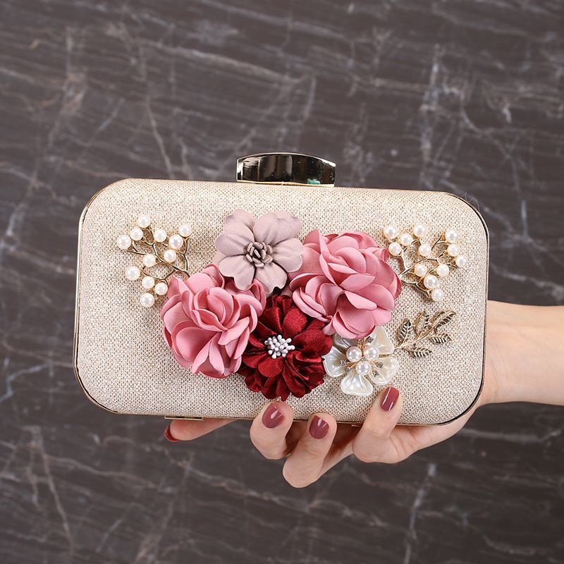 LAJOREE Flower Blink Clutch Tas Selempang Wanita Pesta Motif Bunga Mewah Elegan Clutch Kondangan Cantik Glitter