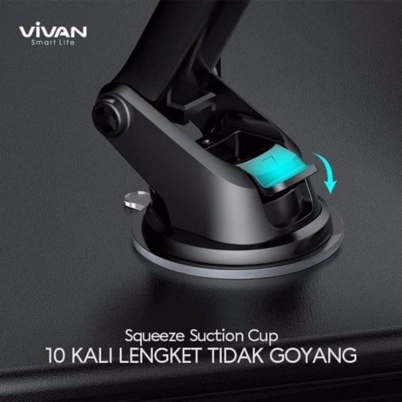 VIVAN CHS05 Car Stent Suction Cup Automatic Lock 360 ° Black