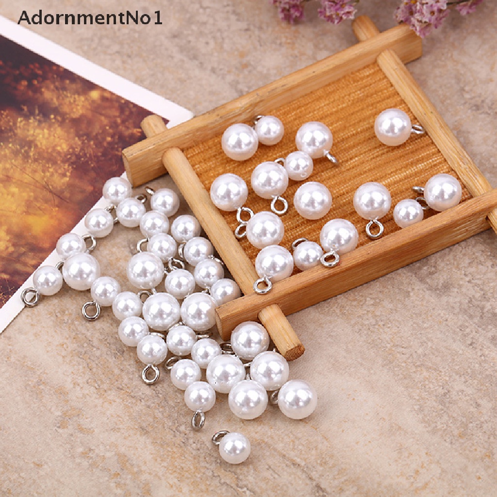 (AdornmentNo1) 50 Pcs Liontin Mutiara Imitasi Untuk Membuat Perhiasan DIY