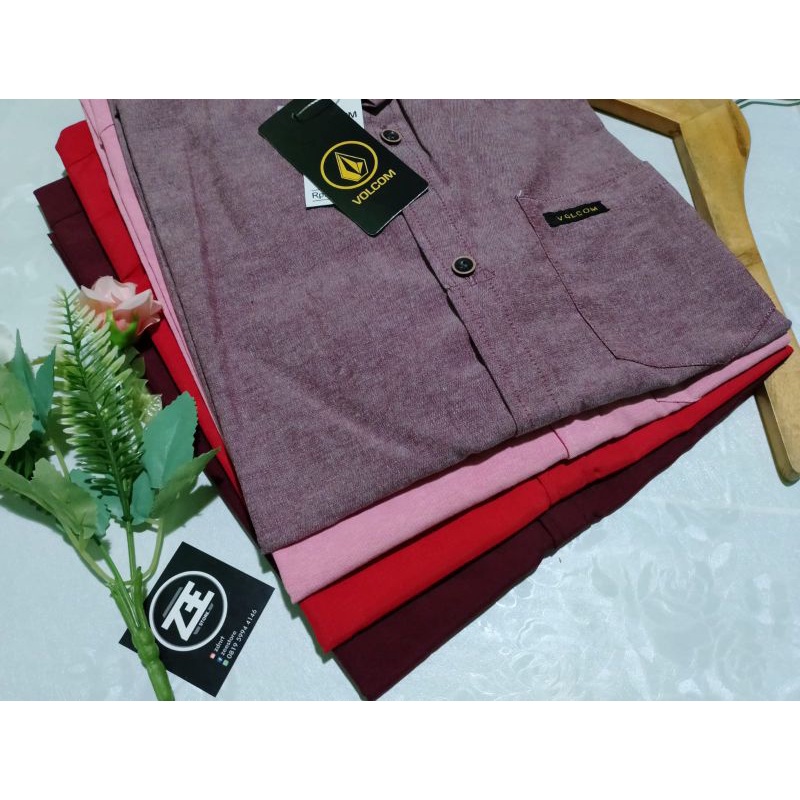 Kemeja / Hem Polos Pria Lengan Panjang &amp; Pendek Warna Dark Purple cotton oxford premium