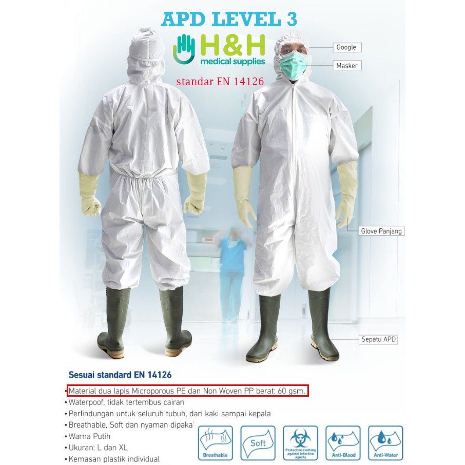 Hazmat Double Layer  / Cover All / Surgical Gown / APD