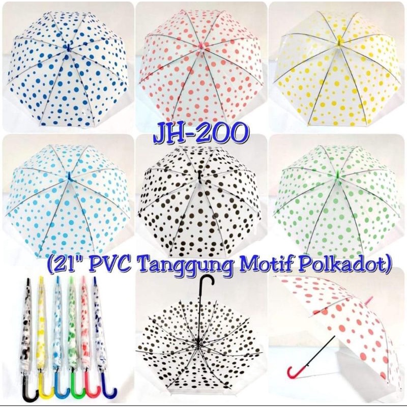 Payung 21&quot; PVC Tanggung Motif Polkadot