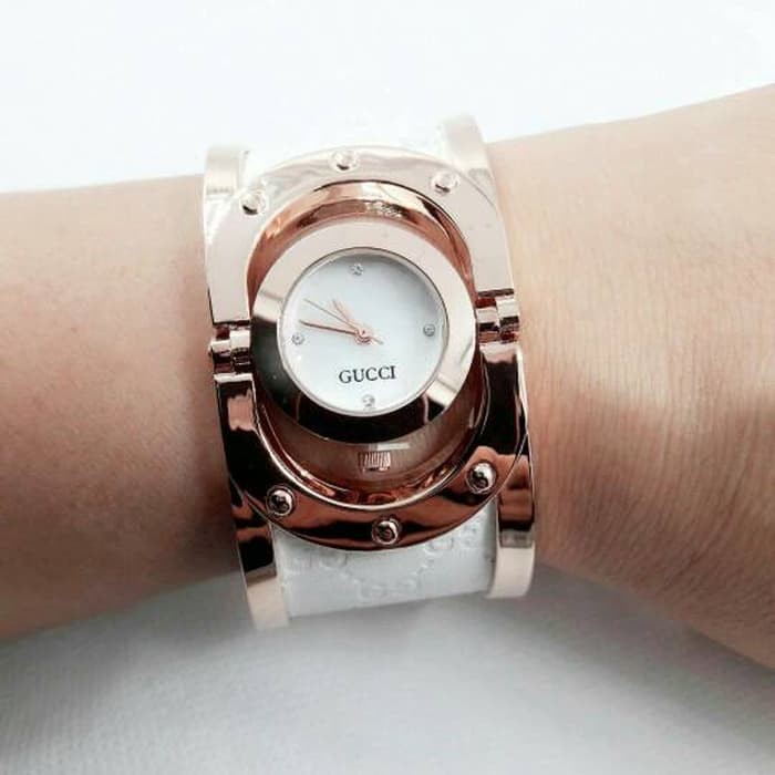 JAM GUCCI GELANG MOTIF KULIT JAMTANGAN GUCI TWIRL