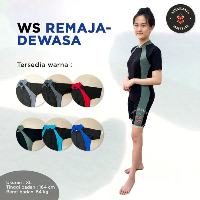 BAJU RENANG WS REMAJA-DEWASA (Unisex) - Merk Z3000S - Abu muda, 13