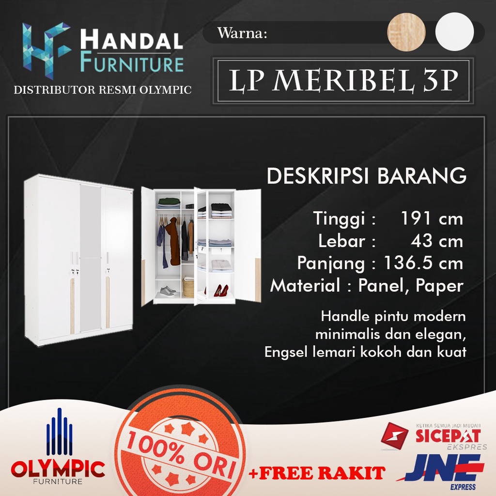 LP MARIBEL (LEMARI PAKAIAN/LEMARI BAJU) - OLYMPIC OLYMPLAST