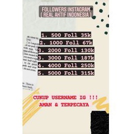 Penambahan followers Instagram indonesia real