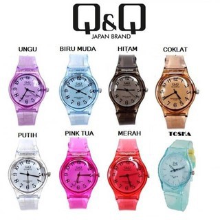 JAM TANGAN Q&Q jelly Transparan || Jam wanita QnQ bening jam fashion JAM ANAK JAM CEWEK