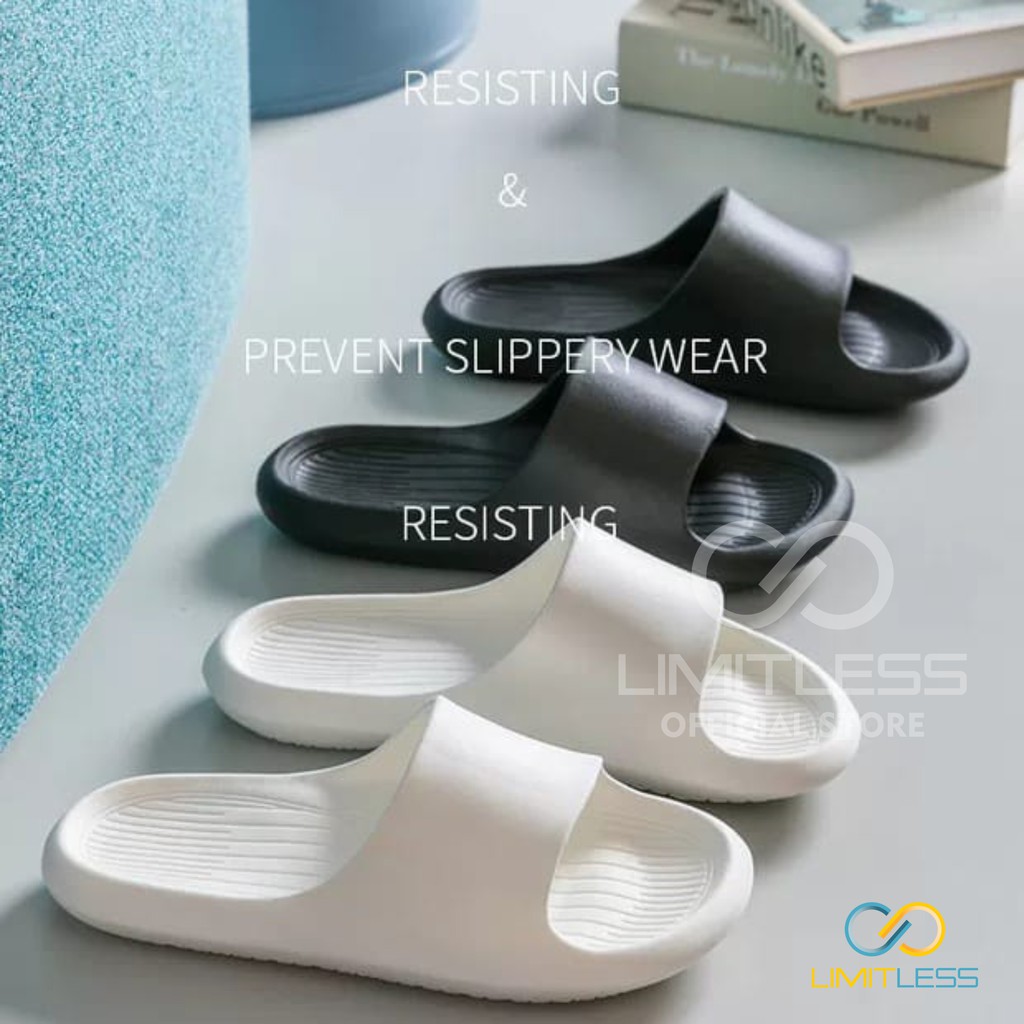 Limitless - Sandal Pria Polos Slide Sendal Pria Selop Sendal Cowok Slip On Karet EVA Sendal Pria