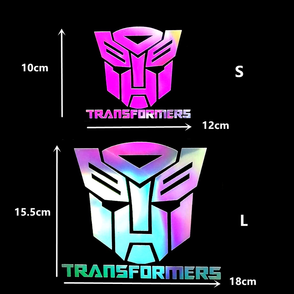 Transformers Stiker Reflektif Laser Motif Transformers Untuk Dekorasi Pintu / Tangki Bensin Mobil / Motor