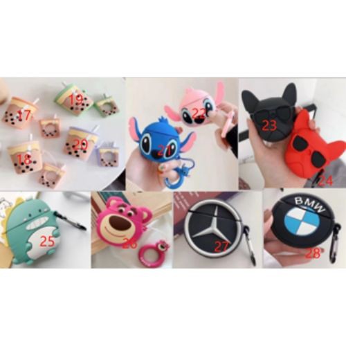 Airpod 2 Apple Case | Boba Bubble Drink Stitch Dog Pug Fat Dino Lotso Mercy BMW Black Red Cute Car