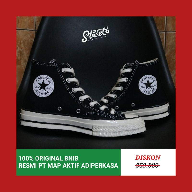 Converse Chuck Taylor All Star 70s High Black Egret Original Resmi PT MAP