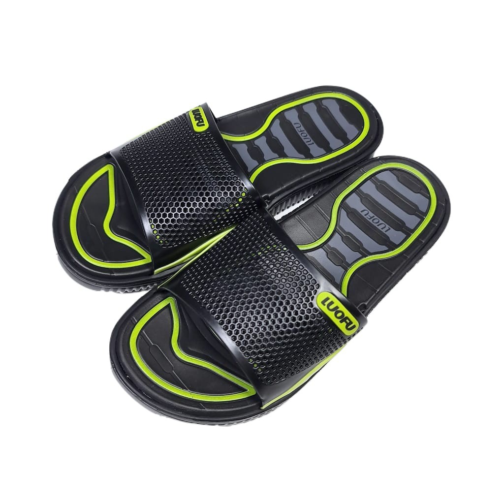 LUOFU ORIGINAL Sandal karet empuk murah pria selop sendal cowok import E6168-5D