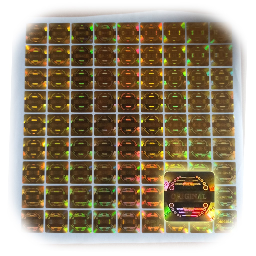 

Stiker Hologram Kotak gold