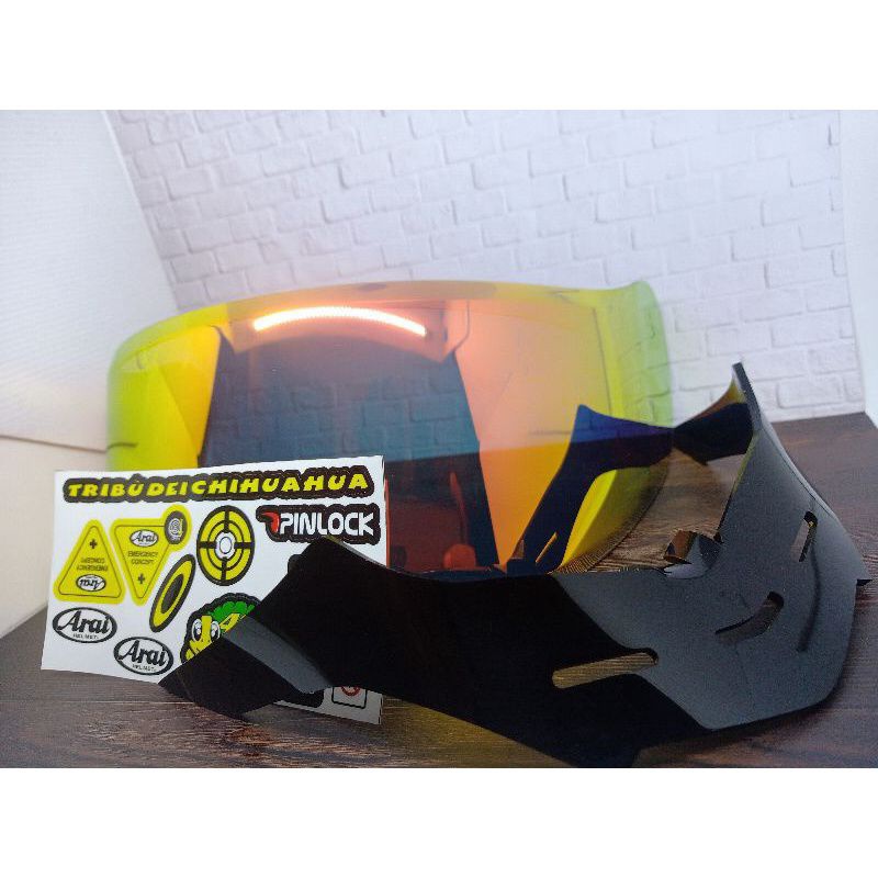 kaca helm kyt r10, kyt rc 7, kyt k2 rider iridium paket ganteng plus spoiler stiker